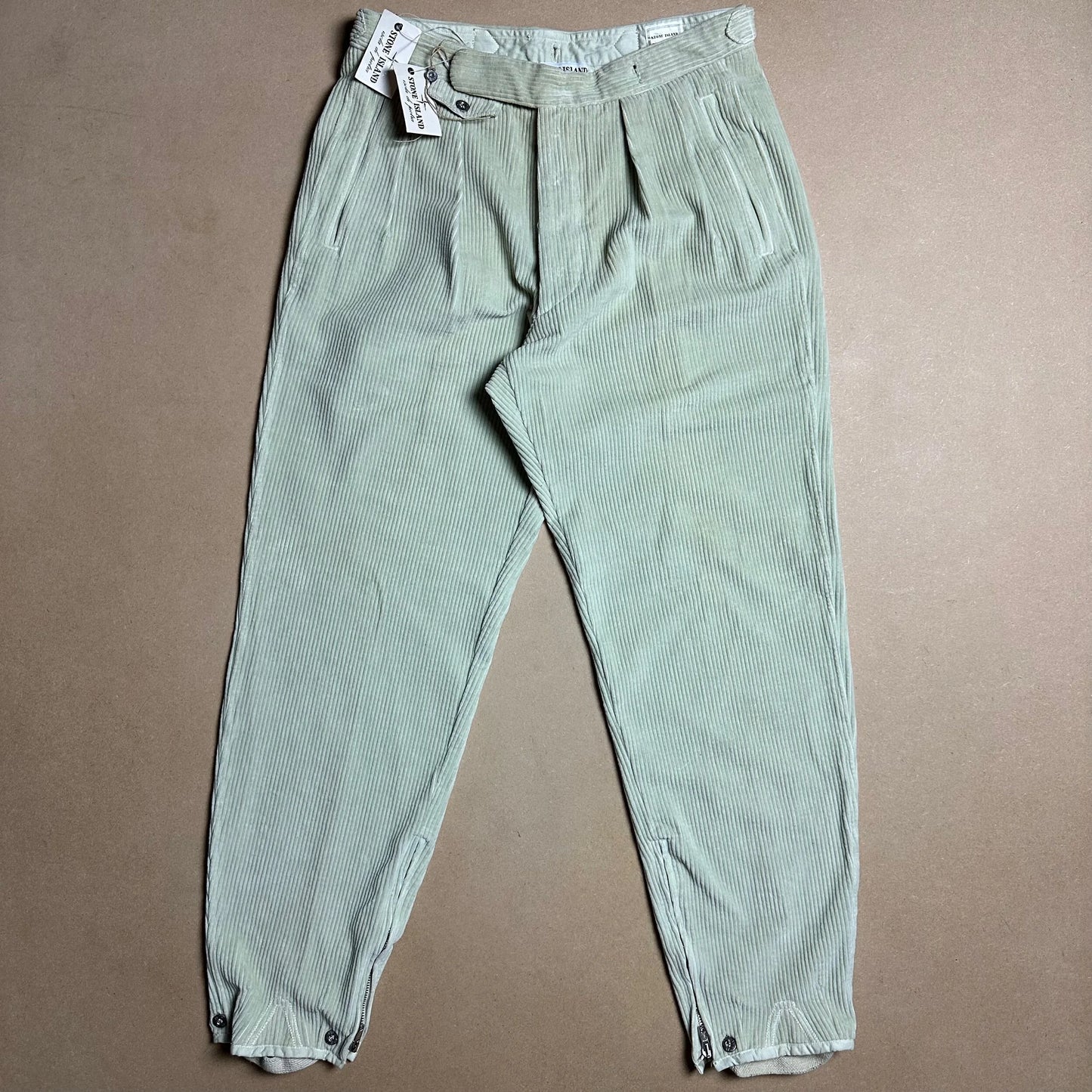 80s Cream Jumbo Corduroy Racing Pants