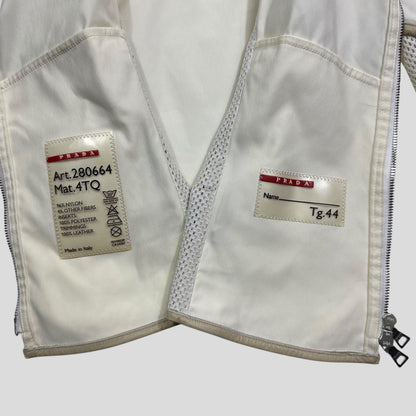 Prada Sport SS00 Mesh and Leather Nylon Moto Jacket - IT44