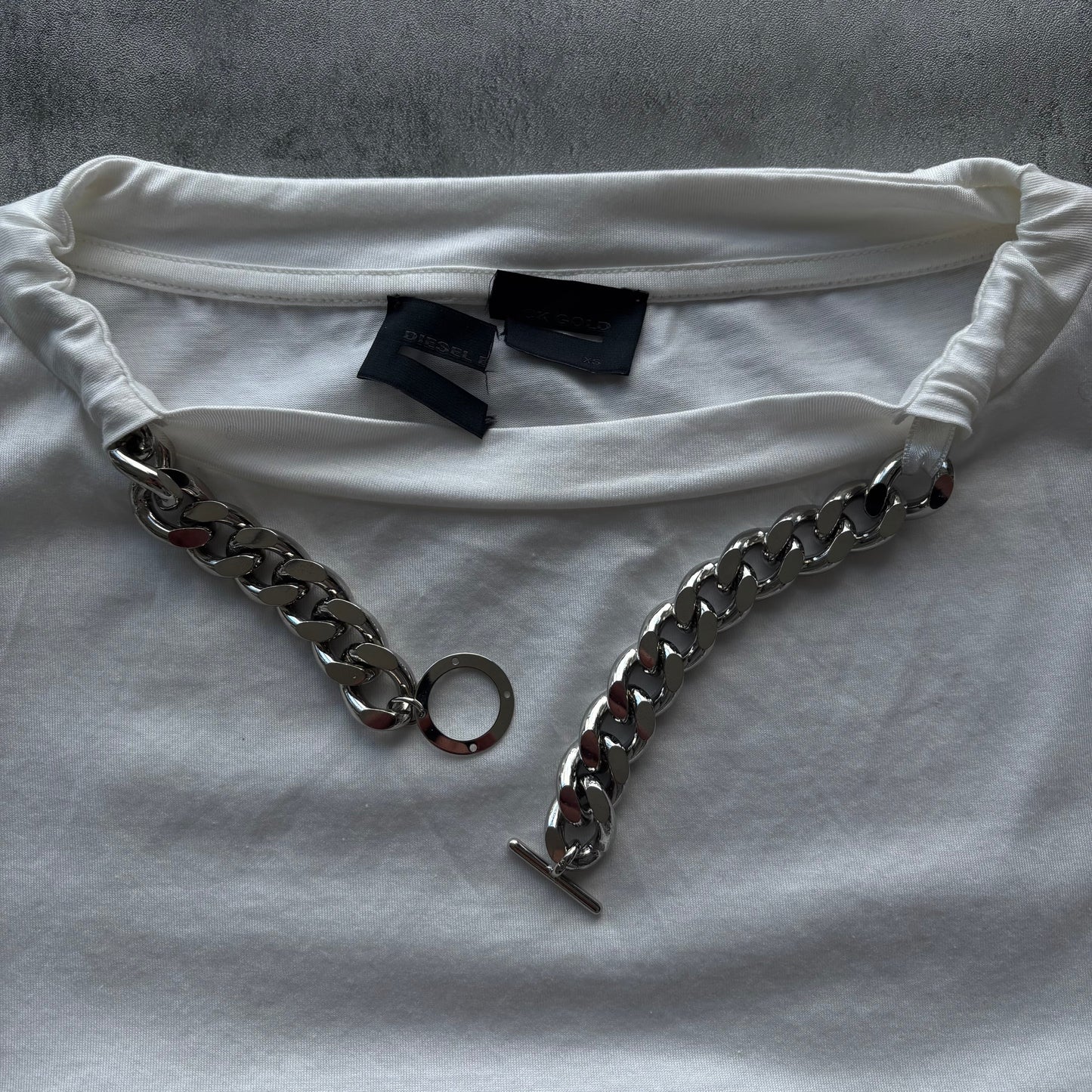 DIESEL WHITE CHAIN T-SHIRT | O/S, Multicoloured