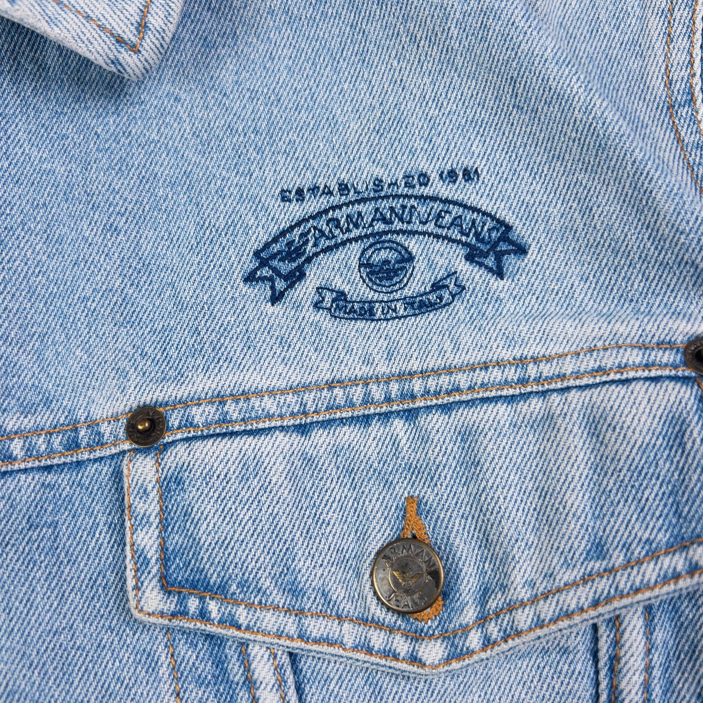 Vintage Armani Jeans Button Up Denim Jacket Size M