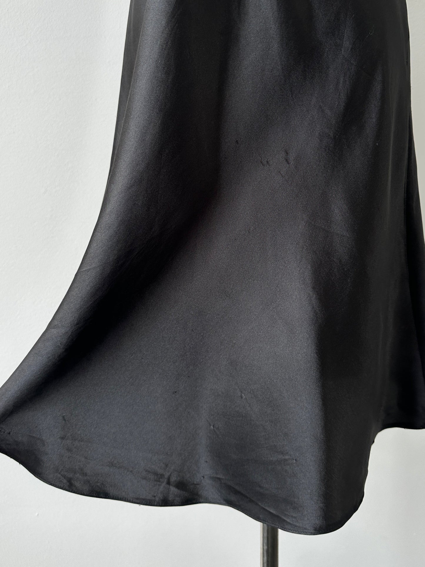 Vintage 1990s Satin Lace Midi Slip Dress - M