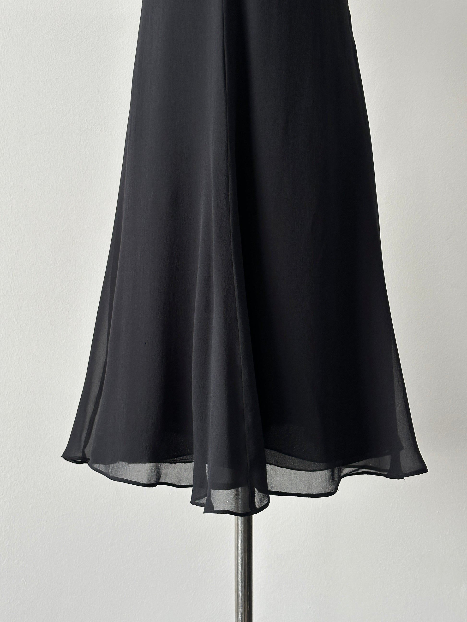 Armani Collezioni 2000s Pure Silk Pleated Midi Dress -