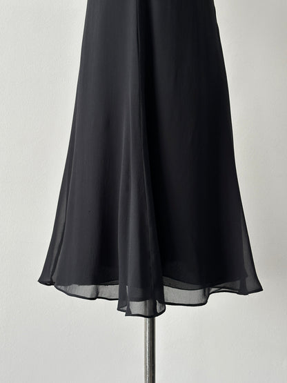 Armani Collezioni 2000s Pure Silk Pleated Midi Dress -