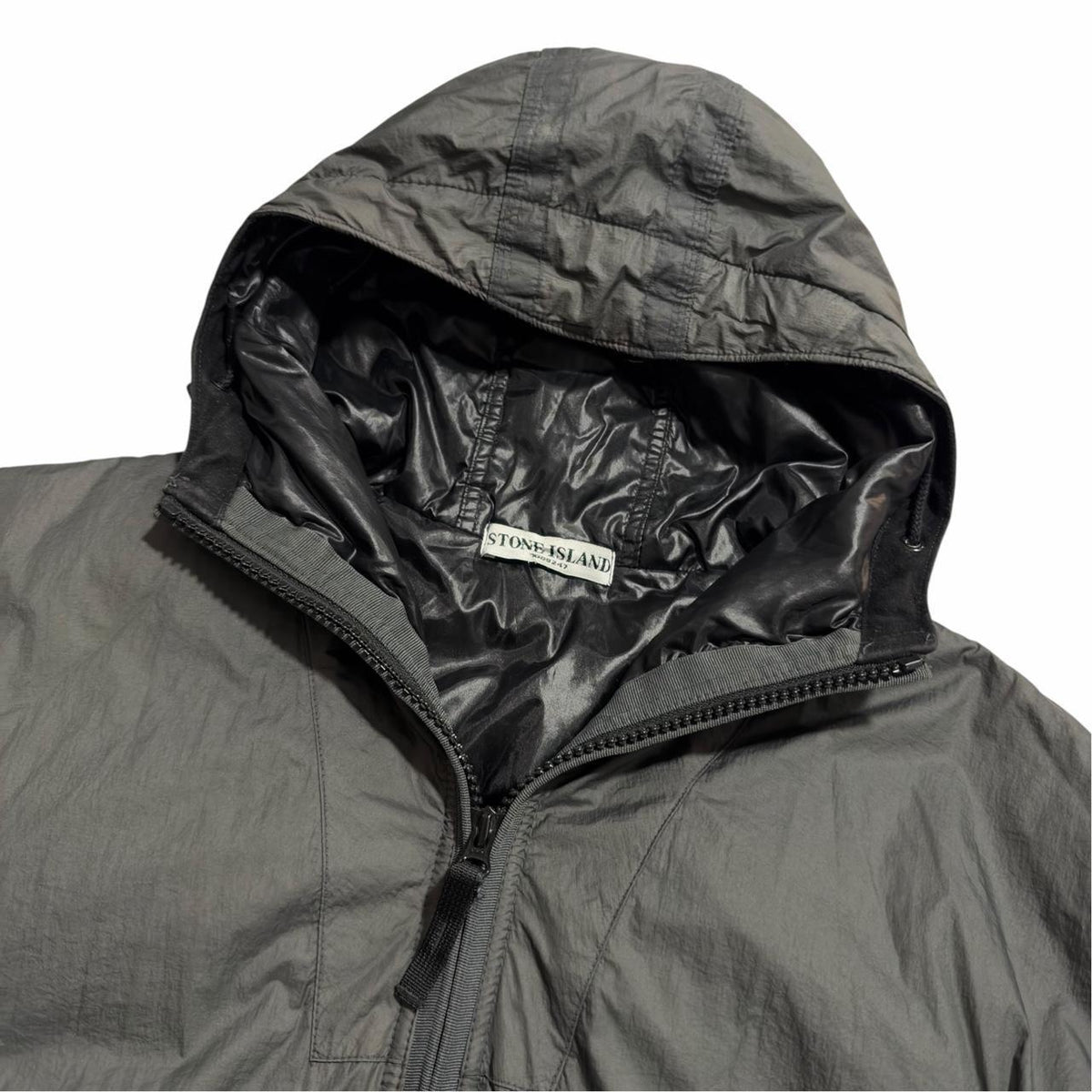 Stone Island 2009 Goose Down Mesh Badge Jacket | Large, Charcoal