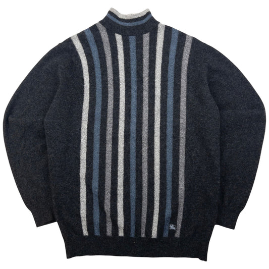Vintage Burberry Wool Striped Turtleneck Jumper Size M