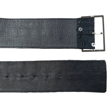 Vintage 2006 Chanel Embroidered Sequin Belt Womens Size L | O/S, Black