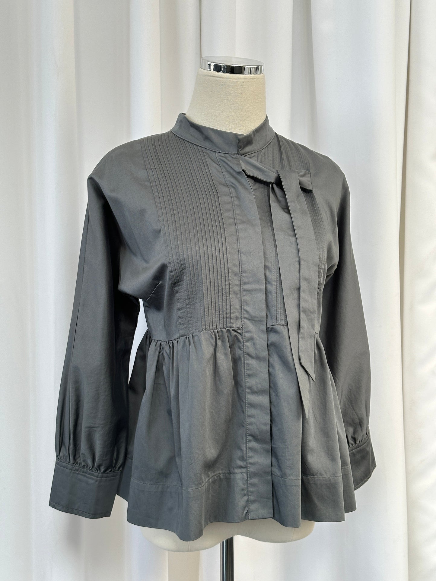 Vintage 2000s Peplum Cotton Tie Shirt - XS/S