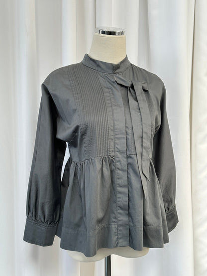 Vintage 2000s Peplum Cotton Tie Shirt - XS/S