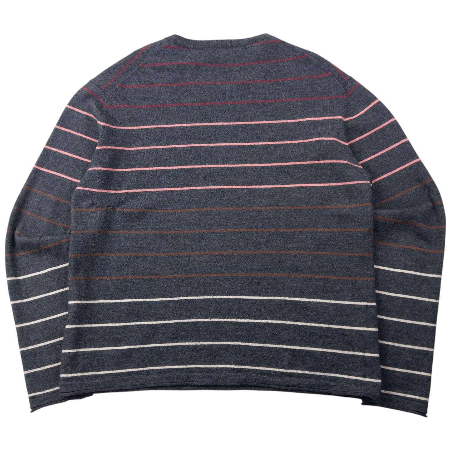Vintage 2000s YSL Yves Saint Laurent Striped Wool Jumper Size S | Small, Grey