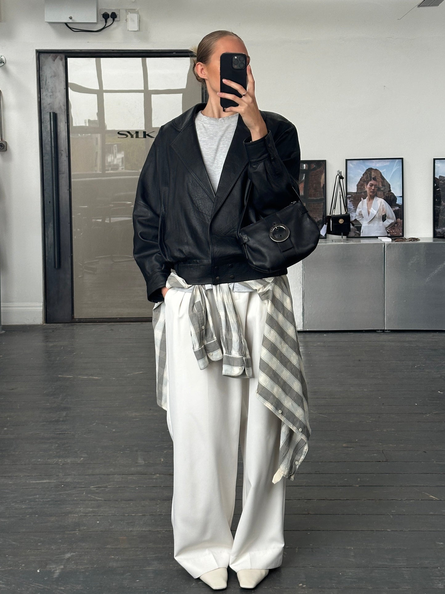 Vintage 1990s Lamb Leather Bomber Jacket - M