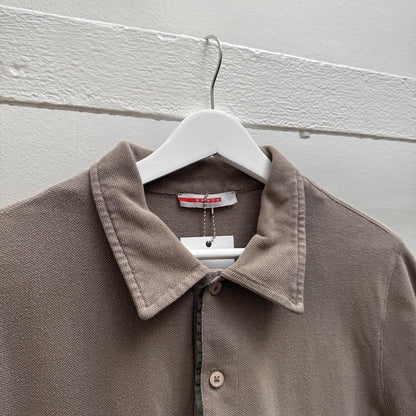 00’s Prada Sport Logo Polo Shirt in brown (M) | Medium, Brown