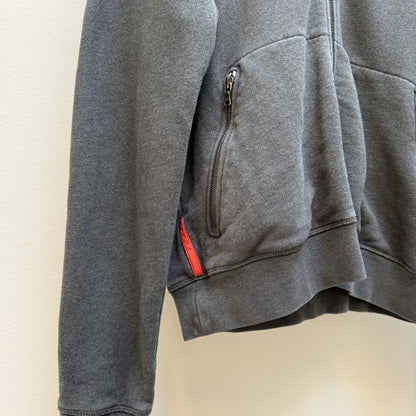 00’s Prada Sport Red Tab Zip Hoodie (M) | Medium, Grey