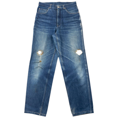 Vintage 90s Comme Des Garçons HOMME Distressed Denim Jeans Size W29 | W29, Blue