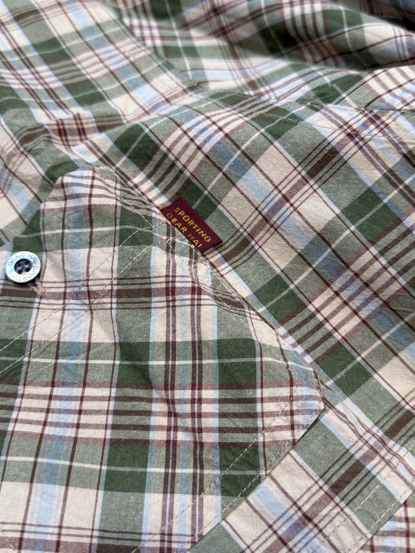 Hai Sporting Gear by Issey Miyake 90's Plaid Check Patchwork Shirt M | Default Title, Green