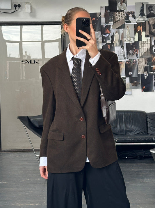 Hugo Boss x Loro Piana 1990s Pure Cashmere Check Blazer - 42R/XL