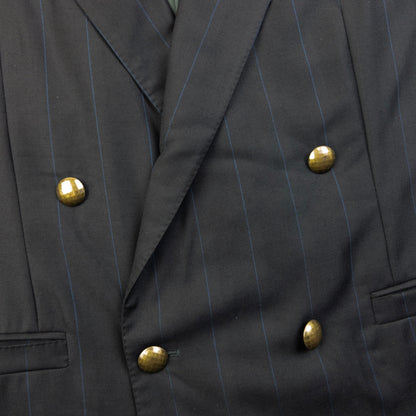 Vintage 90s Gianni Versace Couture Striped Blazer Jacket Size XL | XL, Black