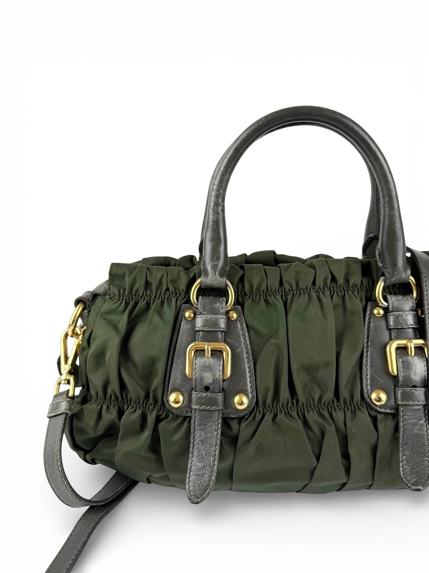 2010s Prada Nylon Tessuto Gaufre 2Way Handbag | O/S, Gold