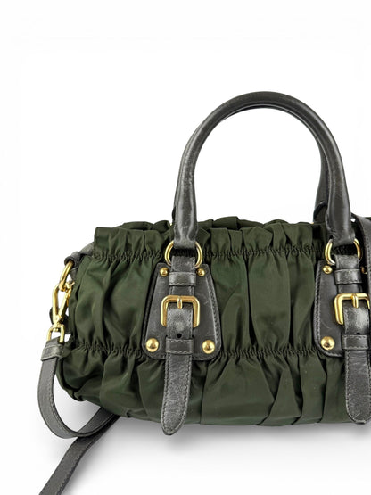 2010s Prada Nylon Tessuto Gaufre 2Way Handbag | O/S, Gold