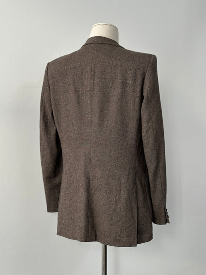 Yves Saint Laurent Menswear 1990s Pure Wool Herringbone Blazer - 42R