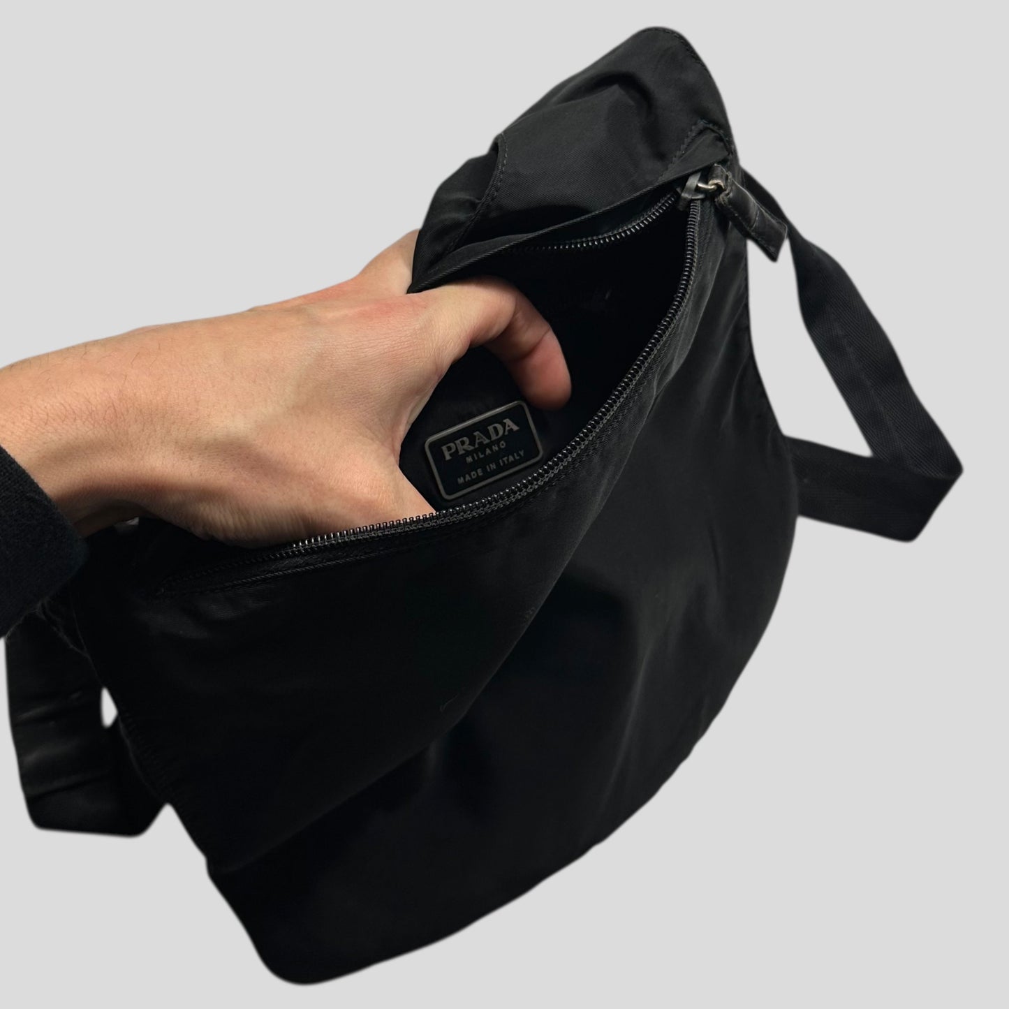 Prada Milano 00’s Nylon 3D Multipocket Crossbody Bag | O/S, Black