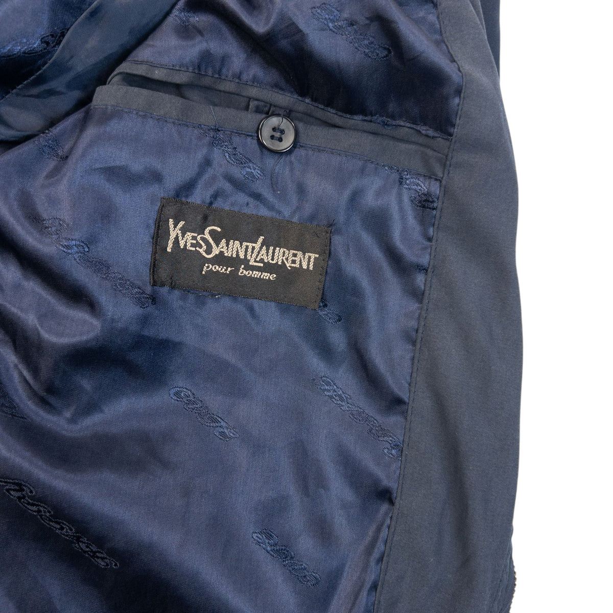 Vintage 90s YSL Yves Saint Laurent Harrington Jacket Size M | Medium, Navy