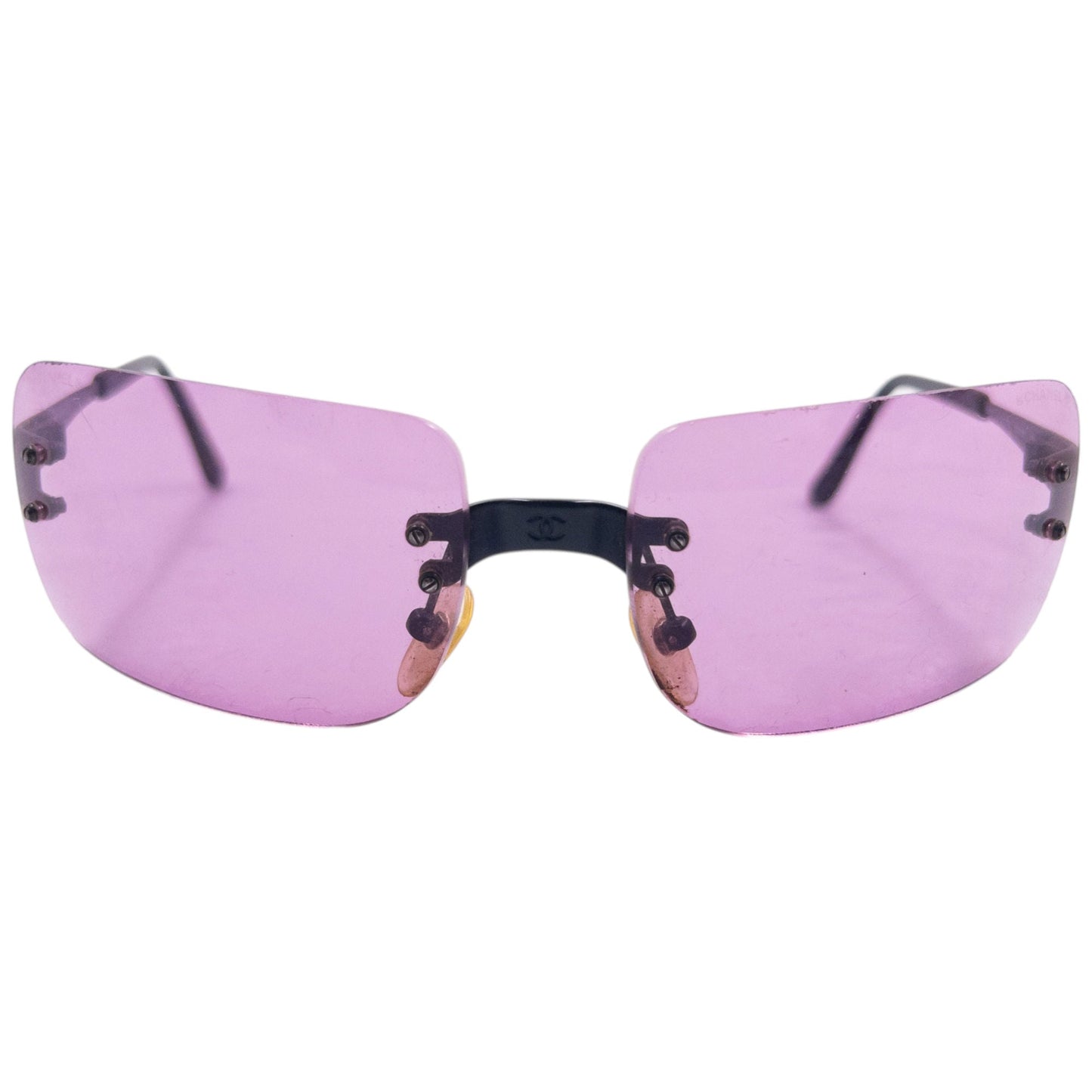 Vintage 2000s Chanel Rimless Sunglasses | O/S, Black