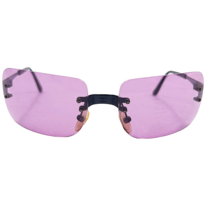 Vintage 2000s Chanel Rimless Sunglasses | O/S, Black