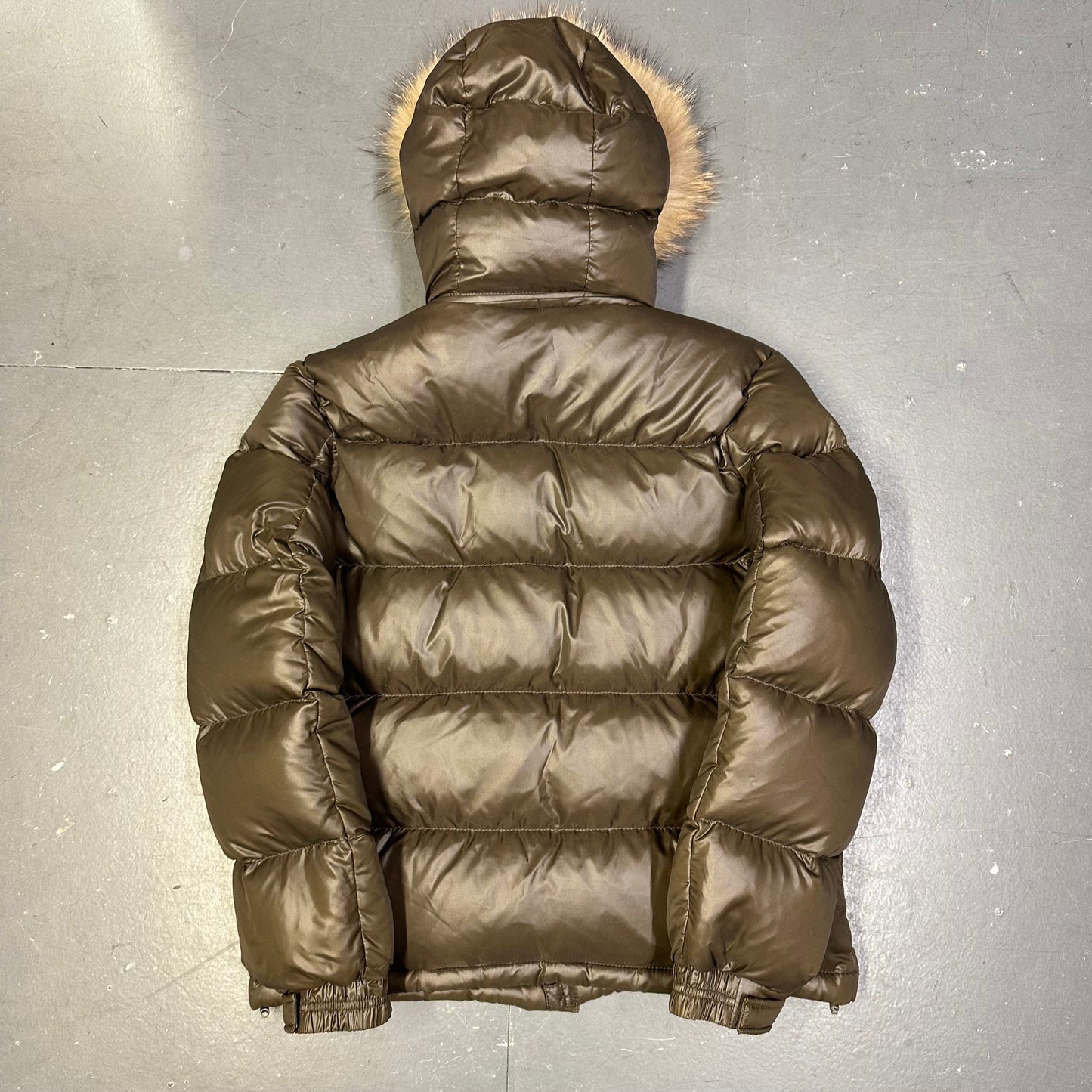 Camp 7 Fur Hood Puffer Jacket In Brown ( M )