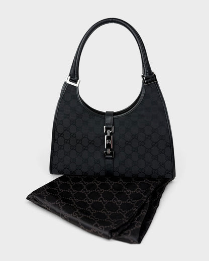 2000s Gucci Monogram Black Jackie Bardot Handbag | O/S, Multicoloured