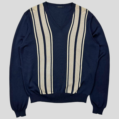 Prada Milano 2014 Superfine Silk Mesh Panelled Bowling Cardigan - M
