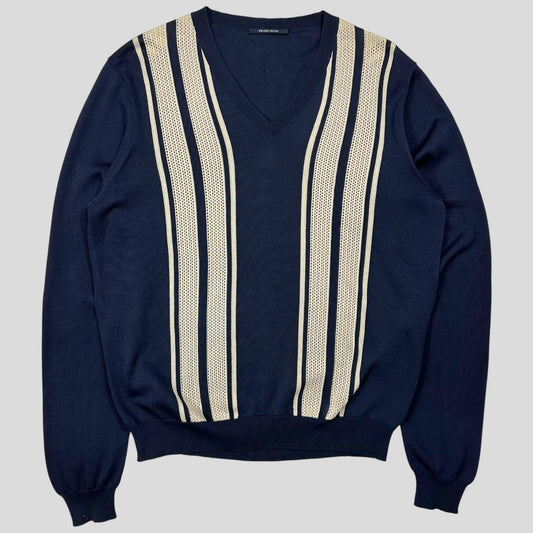 Prada Milano 2014 Superfine Silk Mesh Panelled Bowling Cardigan - M