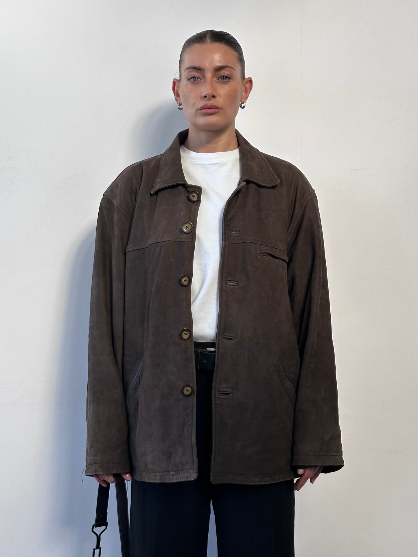 Vintage Nubuck Leather Jacket - XL