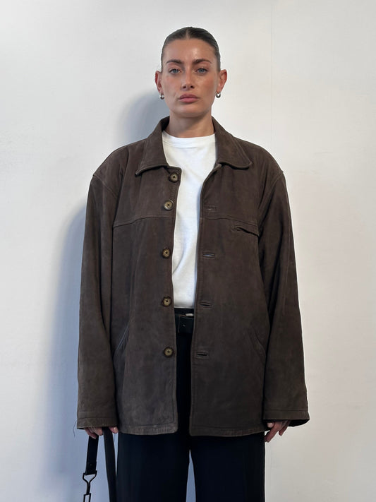 Vintage Nubuck Leather Jacket - XL