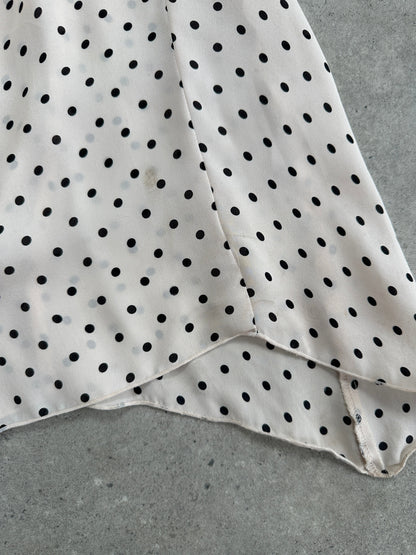 Jaeger 2000s Pure Silk Polkadot Two Piece Skirt Top Set - L/W28