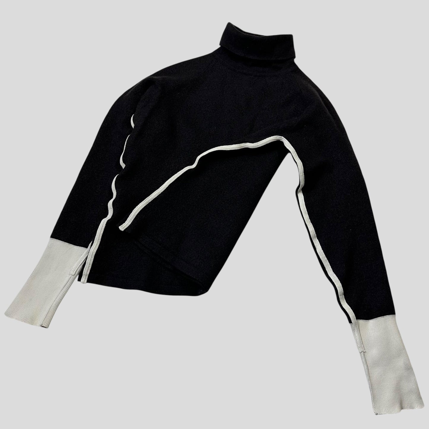 Prada Sport AW00 Virgin Wool Appliqué Seam Rollneck Knit - S | Default Title, Black