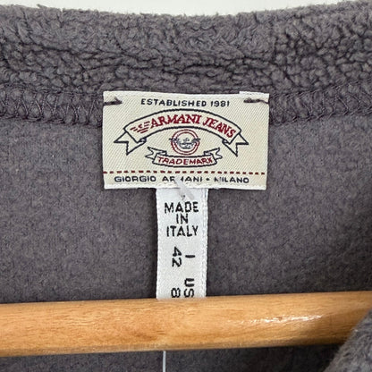 1990s armani jeans asymmetrical zip fleece | O/S, Blue