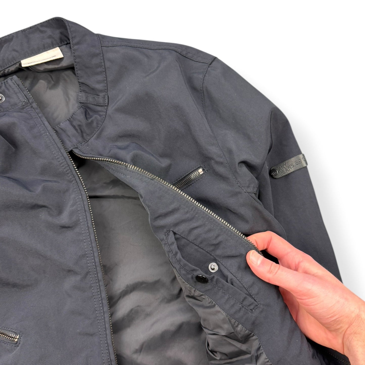 2000's DKNY Multizip Moto Jacket (L) | Default Title, Navy