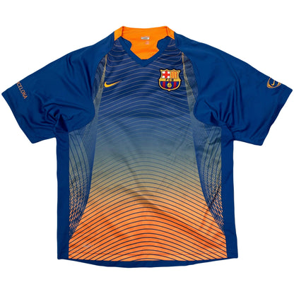 Nike Barcelona 2006/07 Training Shirt In Blue & Orange ( M ) - Known Source