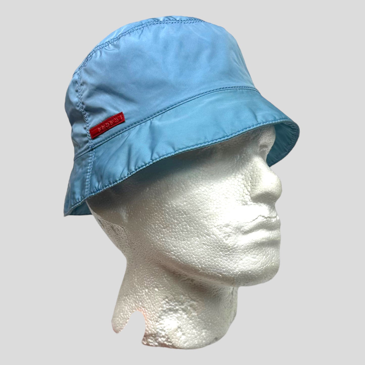 Prada Sport SS99 Baby Blue Nylon Bucket Hat - M