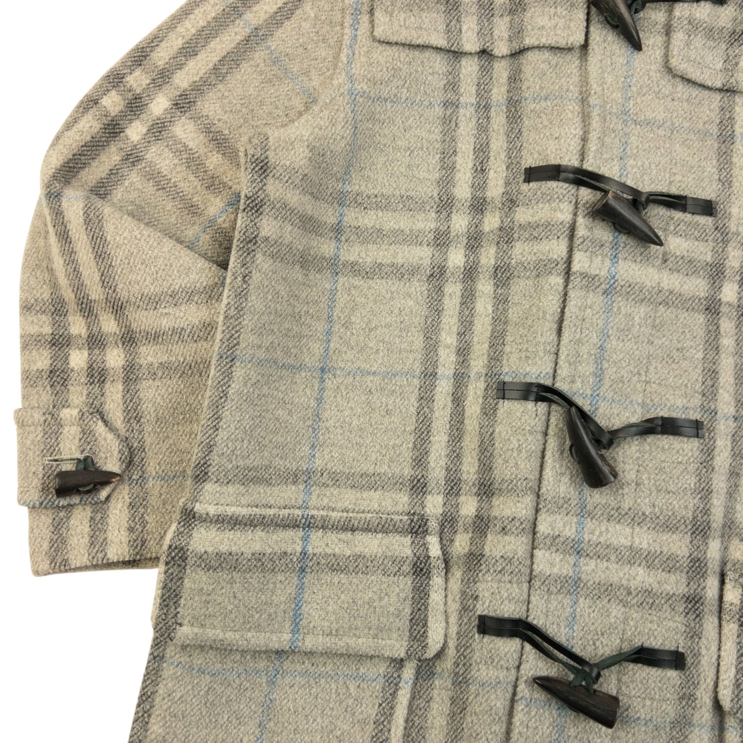 Vintage 2000s Burberry Nova Check Wool Duffle Jacket Size M | O/S, Grey