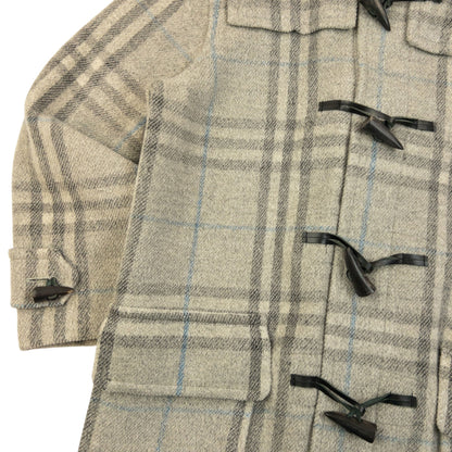 Vintage 2000s Burberry Nova Check Wool Duffle Jacket Size M | O/S, Grey