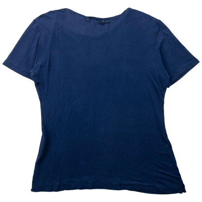Vintage 90s Yohji Yamamoto Sheer Silk T Shirt Womens Size M | Medium, Navy