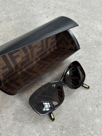 Fendi 2000s Oversized FF Monogram Logo Sunglasses