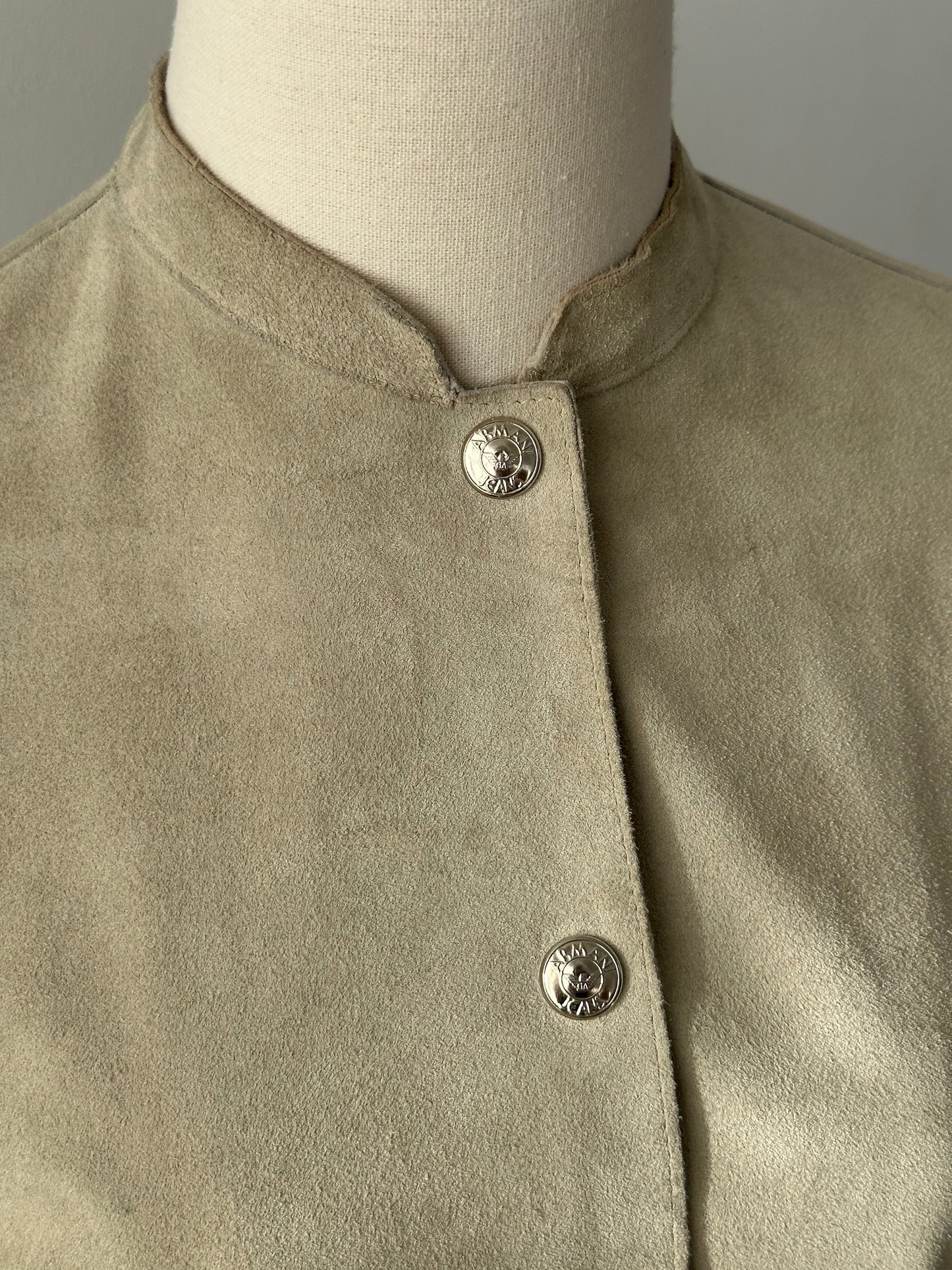 Armani Jeans 1990s Suede Fitted Jacket - S