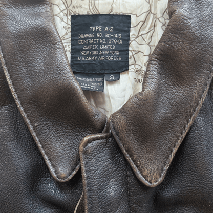 Avirex 1987 'Glen Miller's AAF Band' A2 Leather Flight Jacket - S / M | S / M, Red