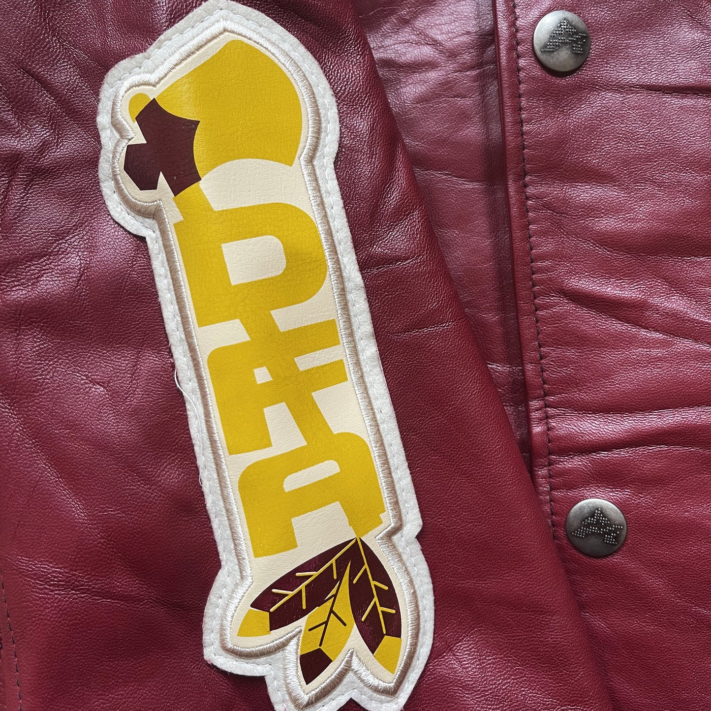 Avirex 'Sioux Football Team' Leather Varsity Jacket - M