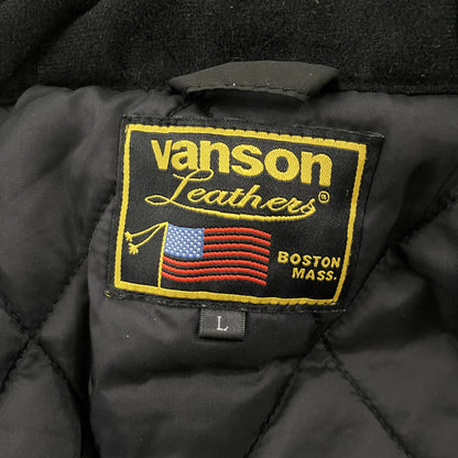 Vanson Leathers Triple Black Racing Jacket - L