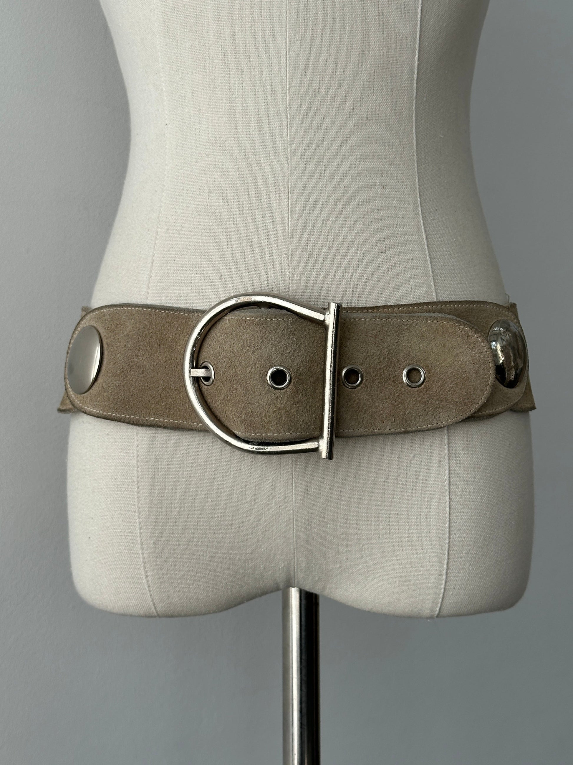 Vintage 1990s Suede Chunky Belt - W30-34