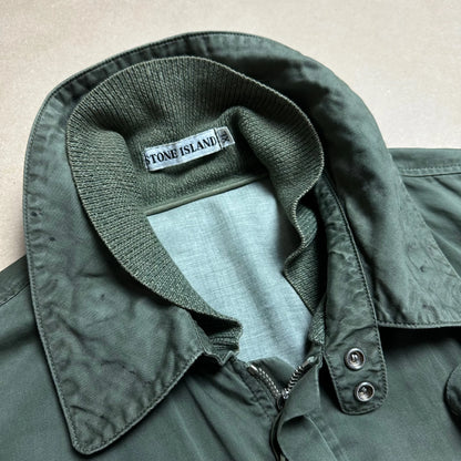 S/S 1989 Racing Green Raso Gommato Double Collar Bomber Jacket