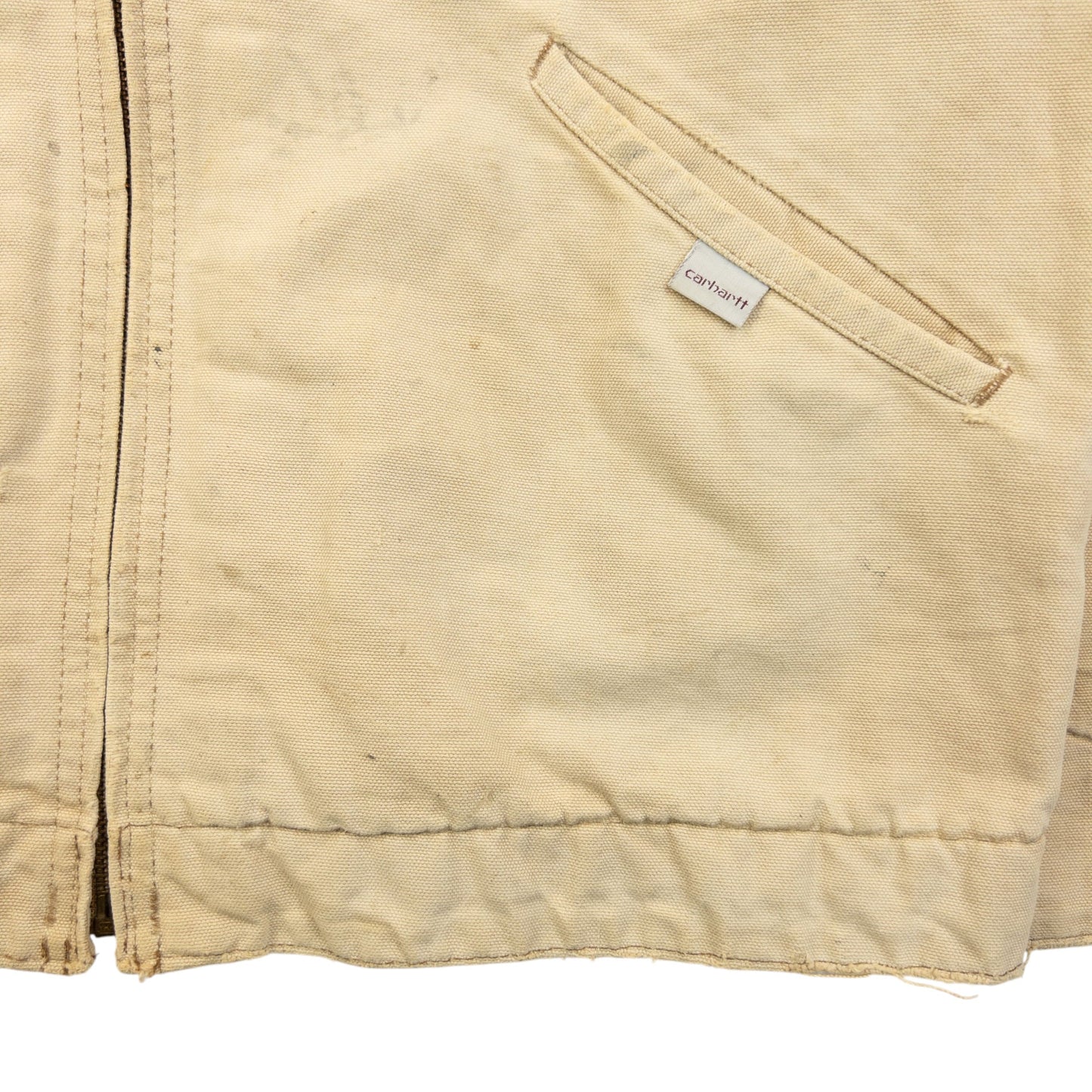Vintage 90s Carhartt Zip Up Jacket Size L | Large, Beige